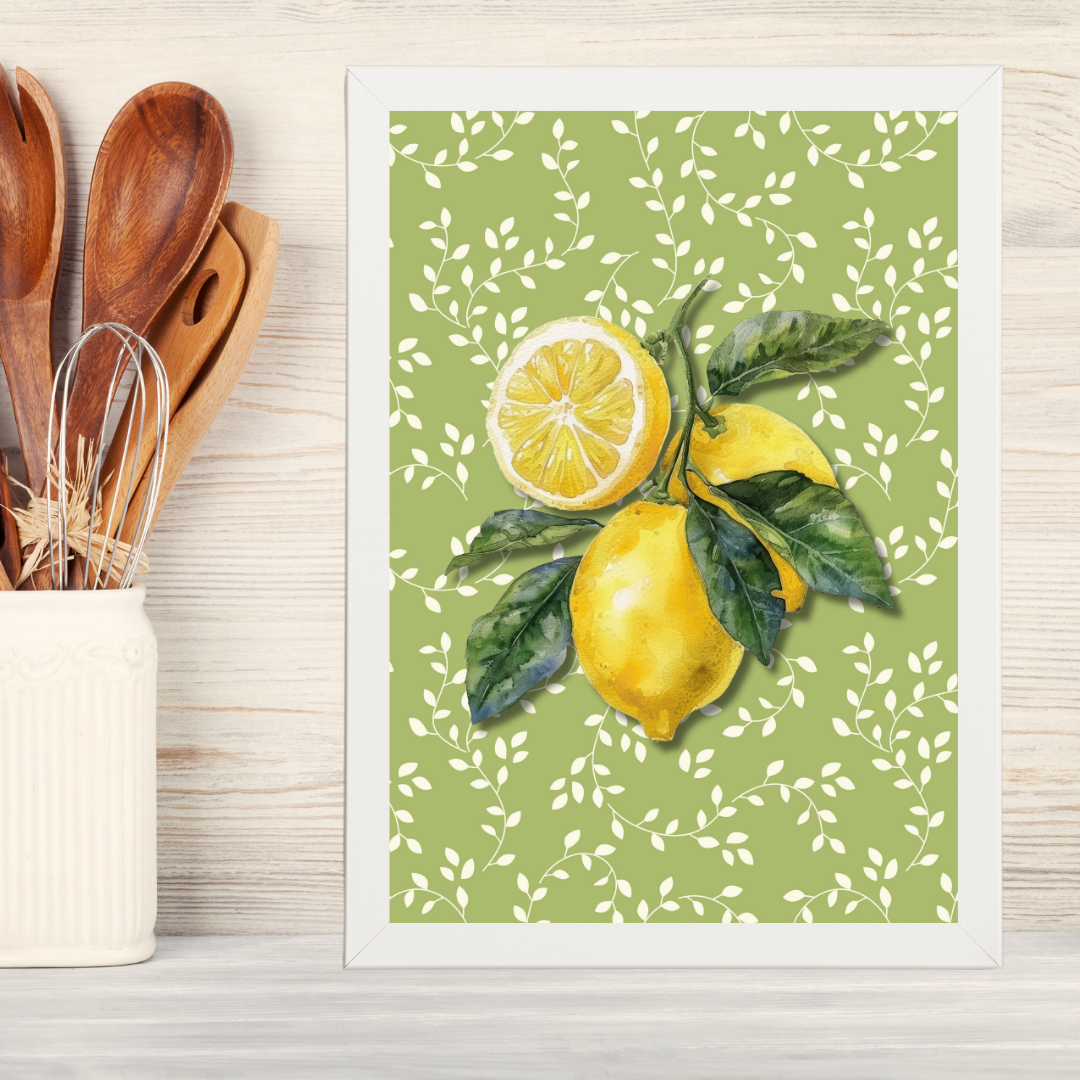 Limonlar Ahşap Çerçeve Oda-Mutfak Tablosu