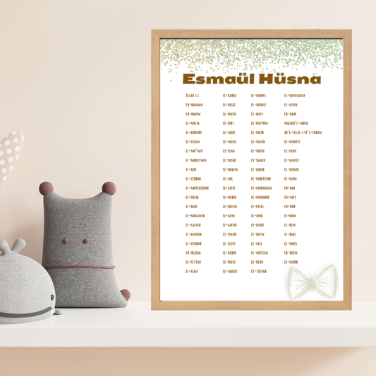 Esmaül Hüsna 1 Çocuk Odası Ahşap Tablo