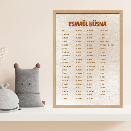 Esmaül Hüsna 2 Çocuk Odası Ahşap Tablo