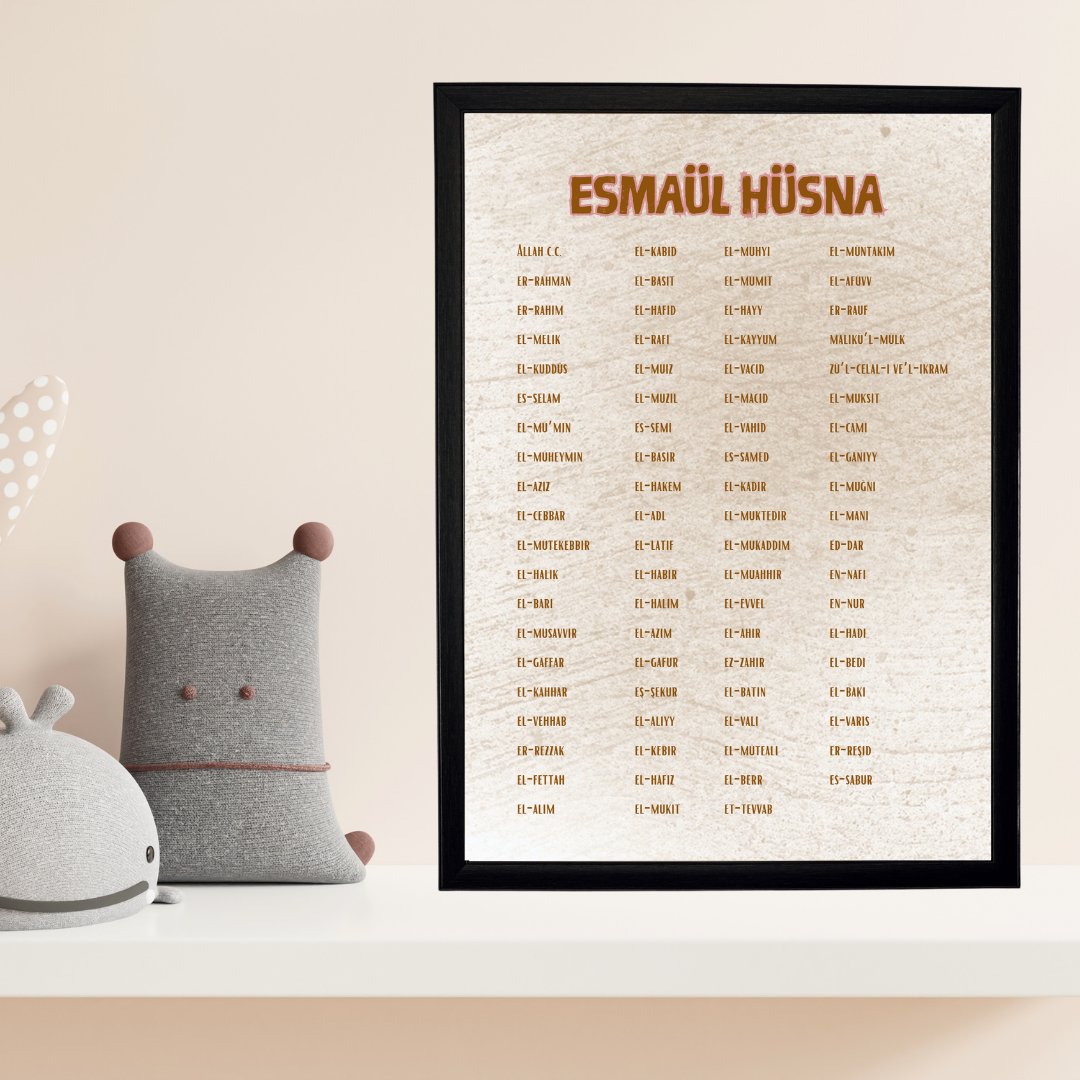 Esmaül Hüsna 2 Çocuk Odası Ahşap Tablo