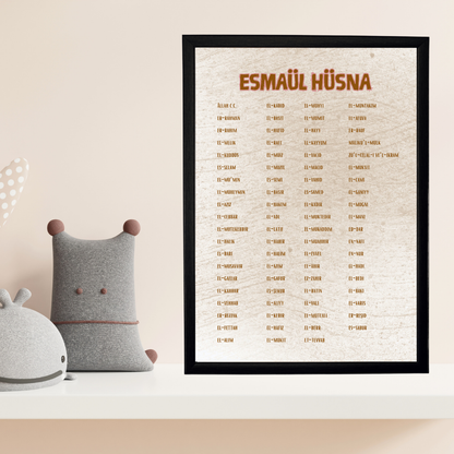 Esmaül Hüsna 2 Çocuk Odası Ahşap Tablo