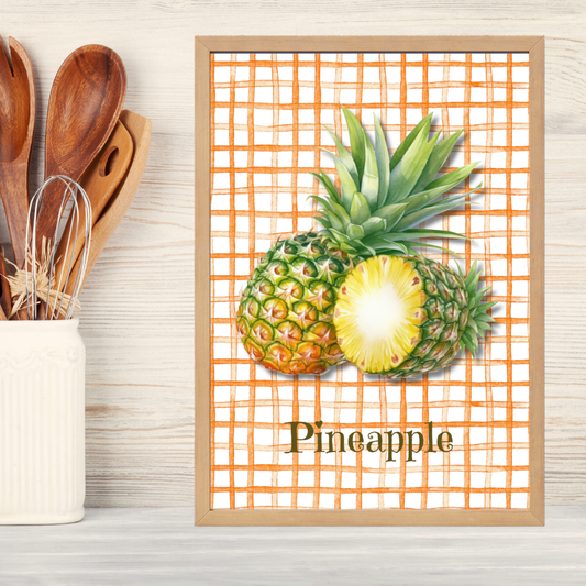 Ananas Ahşap Çerçeve Oda-Mutfak Tablosu