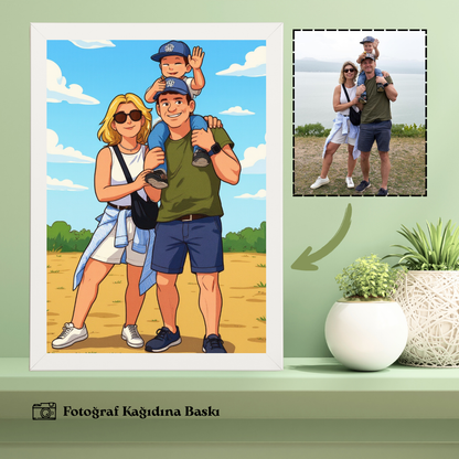 Çizgifilm Temalı Ahşap Çerçeveli Karikatür Tablo
