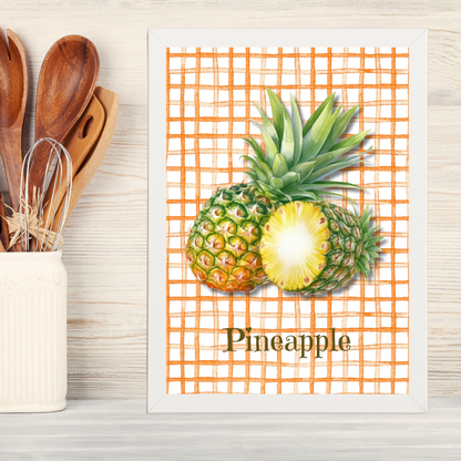 Ananas Ahşap Çerçeve Oda-Mutfak Tablosu