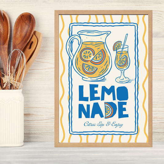 Lemonade Ahşap Çerçeve Oda-Mutfak Tablosu