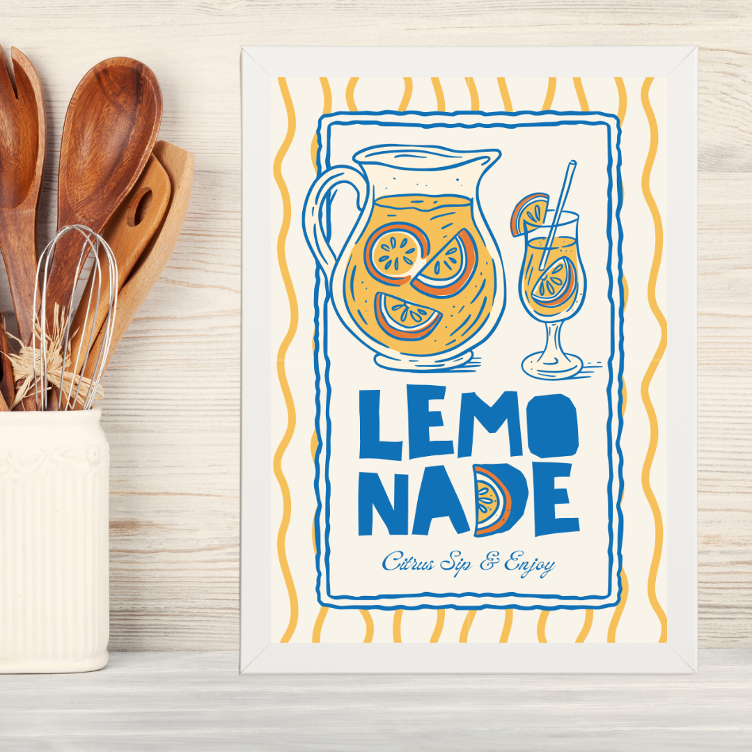 Lemonade Ahşap Çerçeve Oda-Mutfak Tablosu