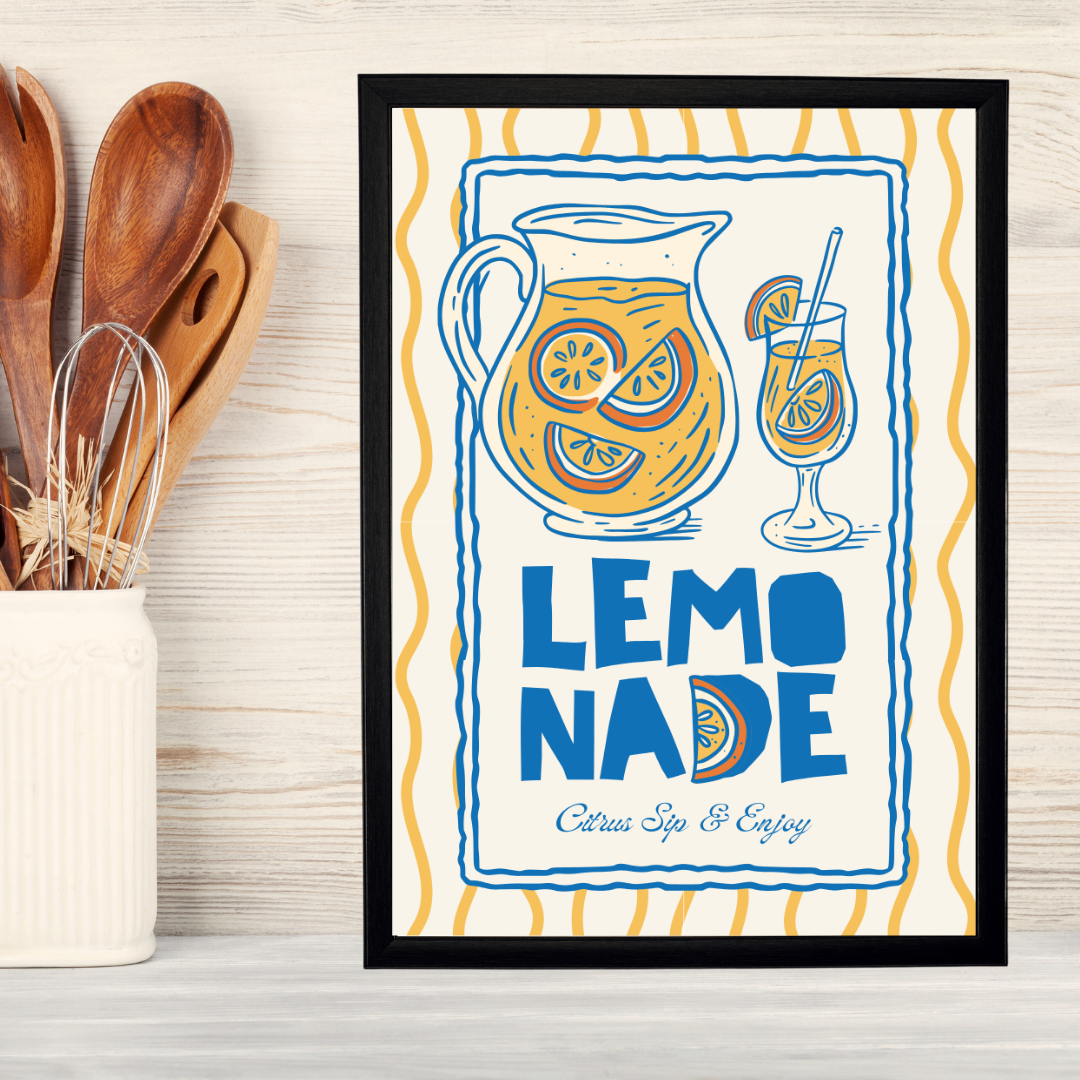 Lemonade Ahşap Çerçeve Oda-Mutfak Tablosu
