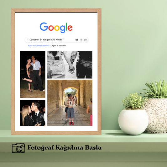 Google Detaylı Tekli Ahşap Resimli Tablo (fotoğraflı)