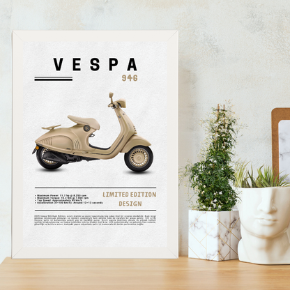 Vespa 946 Tekli Ahşap Motosiklet Tablo