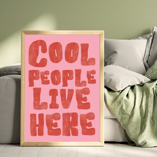 Cool People Ahşap Çerçeve Oda-Mutfak Tablosu