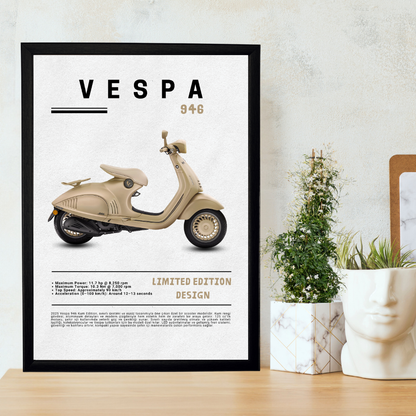 Vespa 946 Tekli Ahşap Motosiklet Tablo