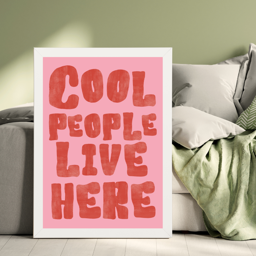 Cool People Ahşap Çerçeve Oda-Mutfak Tablosu