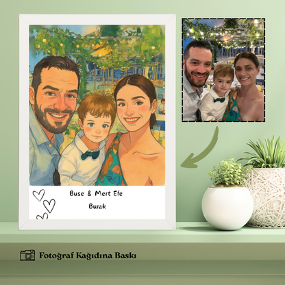 İsim Temalı Ahşap Çerçeveli Karikatür Tablo