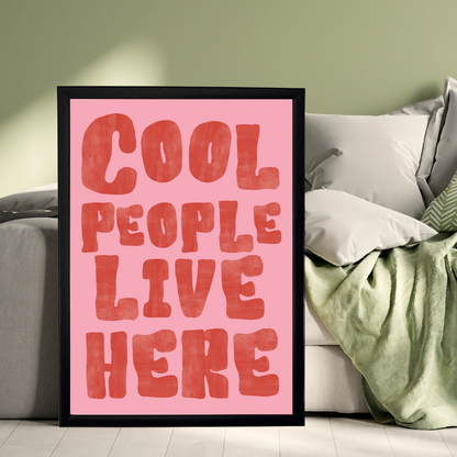 Cool People Ahşap Çerçeve Oda-Mutfak Tablosu