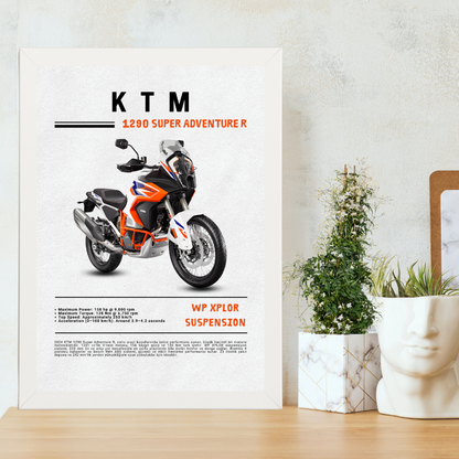 KTM 1290 Super Adventure R Tekli Ahşap Motosiklet Tablo