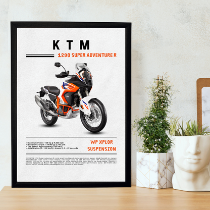 KTM 1290 Super Adventure R Tekli Ahşap Motosiklet Tablo