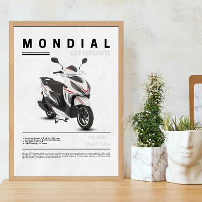 Mondial 125 Elegante Tekli Ahşap Motosiklet Tablo