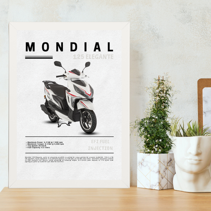 Mondial 125 Elegante Tekli Ahşap Motosiklet Tablo