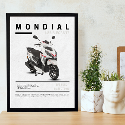 Mondial 125 Elegante Tekli Ahşap Motosiklet Tablo