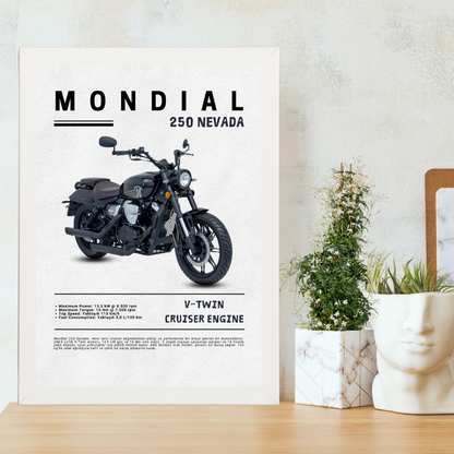 Mondial 250 Nevada Tekli Ahşap Motosiklet Tablo