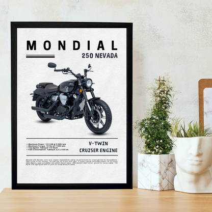 Mondial 250 Nevada Tekli Ahşap Motosiklet Tablo