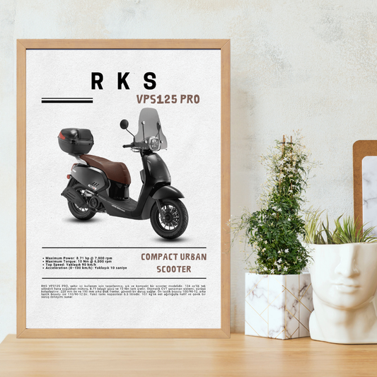 RKS VPS125 Pro Tekli Ahşap Motosiklet Tablo