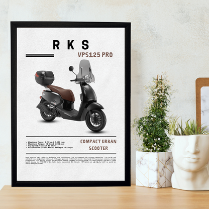 RKS VPS125 Pro Tekli Ahşap Motosiklet Tablo