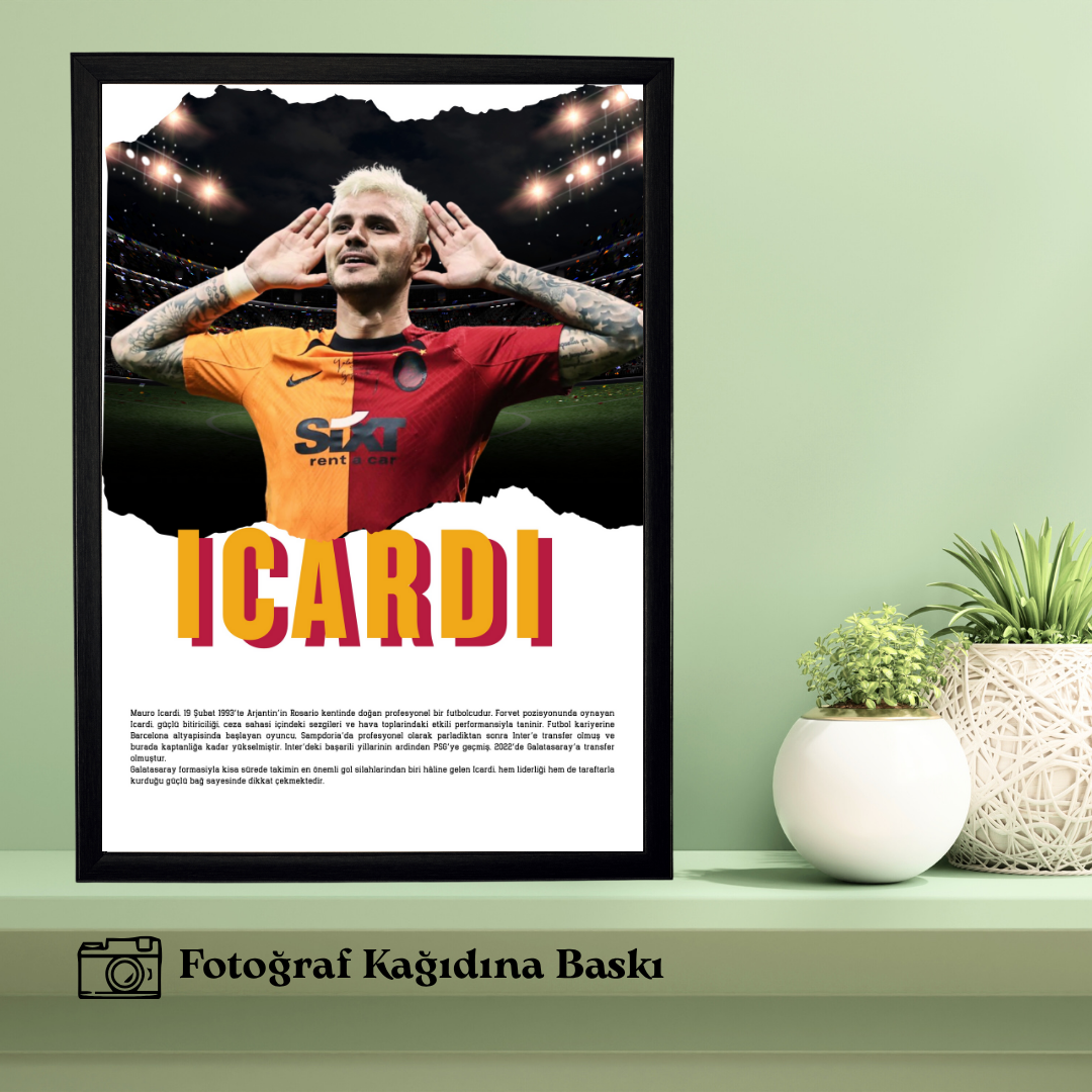 Seçtiğiniz Futbolcu Model 1 Tekli Ahşap Sporcu Tablo