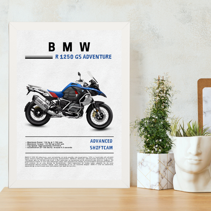 BMW R1250 GS Adventure Tekli Ahşap Motosiklet Tablo