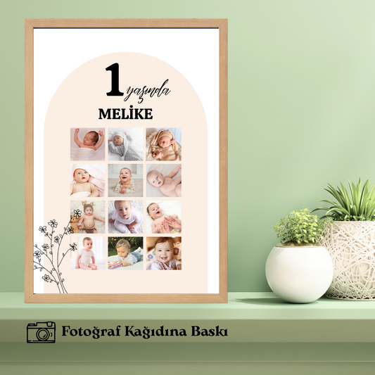 Bebeklerin 1. Yaşına Özel Tekli Anı Tablosu 1 (fotoğraflı)