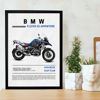 BMW R1250 GS Adventure Tekli Ahşap Motosiklet Tablo