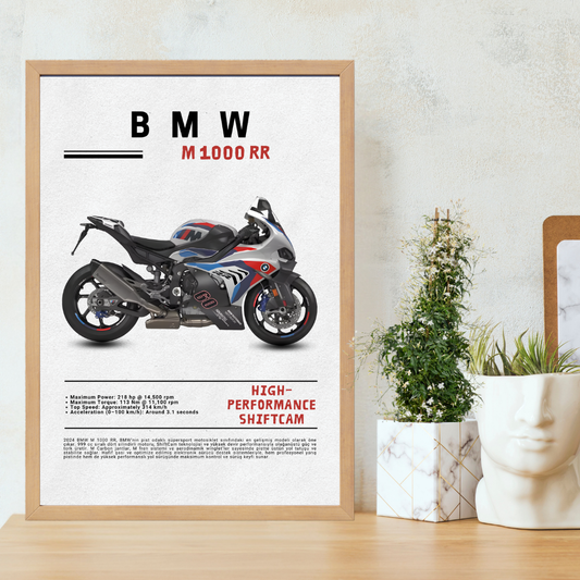 BMW M1000 RR Tekli Ahşap Motosiklet Tablo