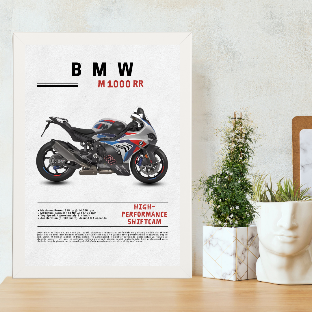 BMW M1000 RR Tekli Ahşap Motosiklet Tablo