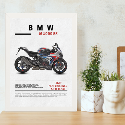 BMW M1000 RR Tekli Ahşap Motosiklet Tablo