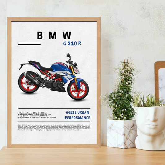 BMW G 310 R Tekli Ahşap Motosiklet Tablo