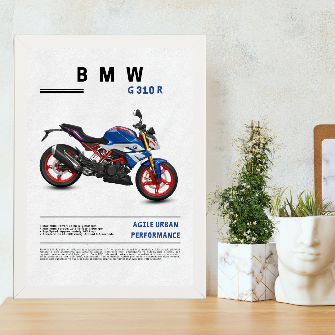 BMW G 310 R Tekli Ahşap Motosiklet Tablo