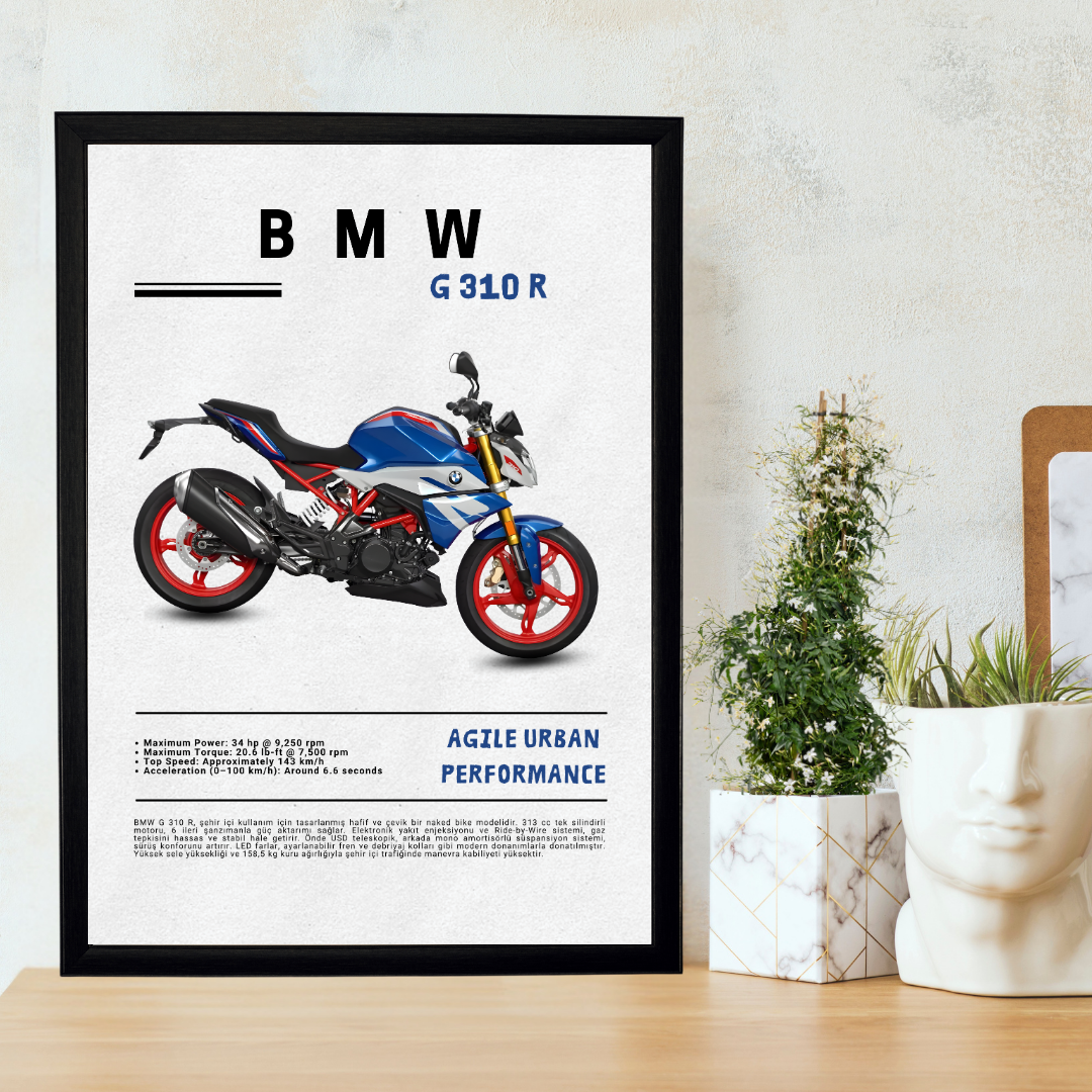 BMW G 310 R Tekli Ahşap Motosiklet Tablo