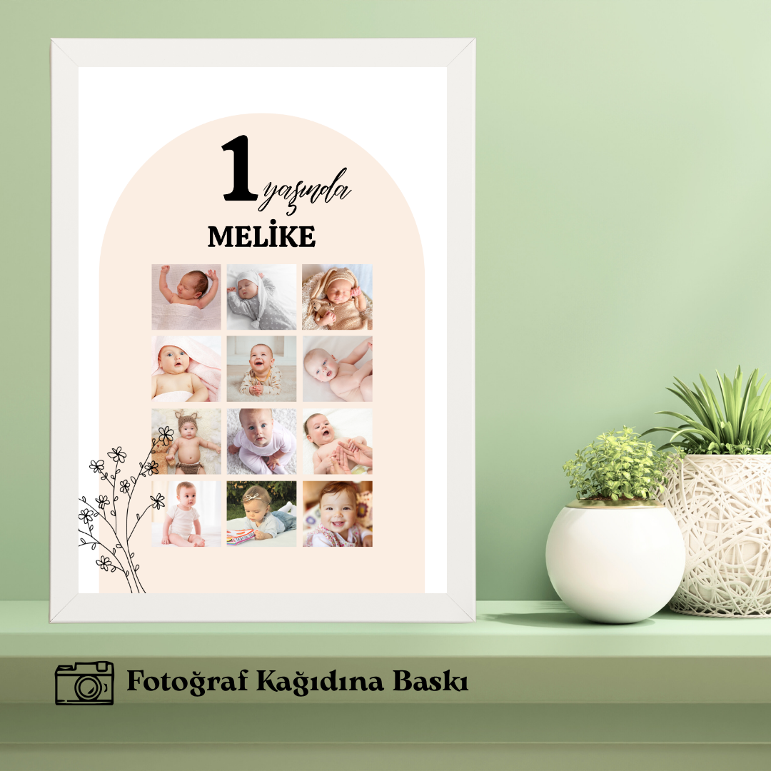 Bebeklerin 1. Yaşına Özel Tekli Anı Tablosu 1 (fotoğraflı)