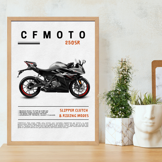 CFMOTO 250SR Tekli Ahşap Motosiklet Tablo