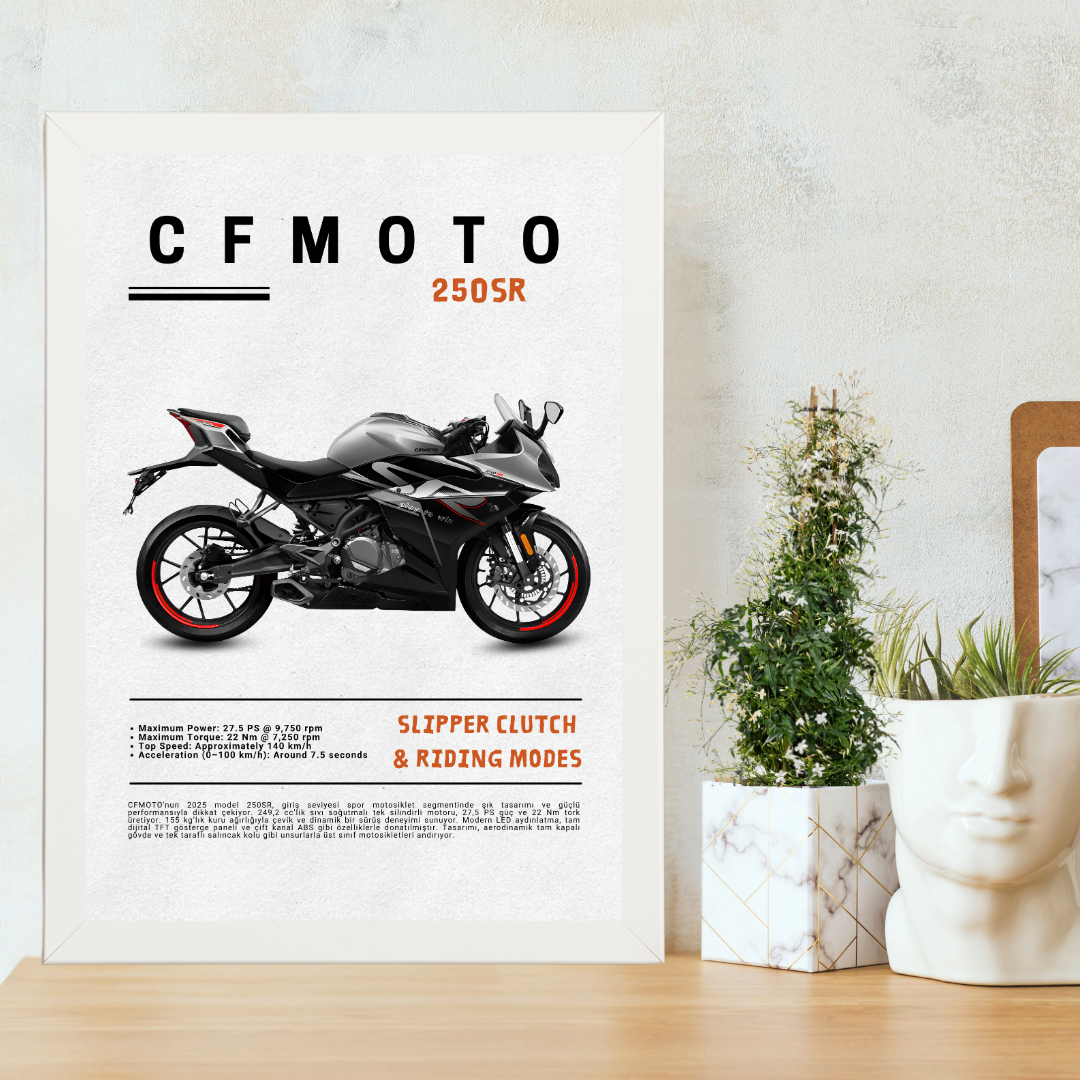 CFMOTO 250SR Tekli Ahşap Motosiklet Tablo