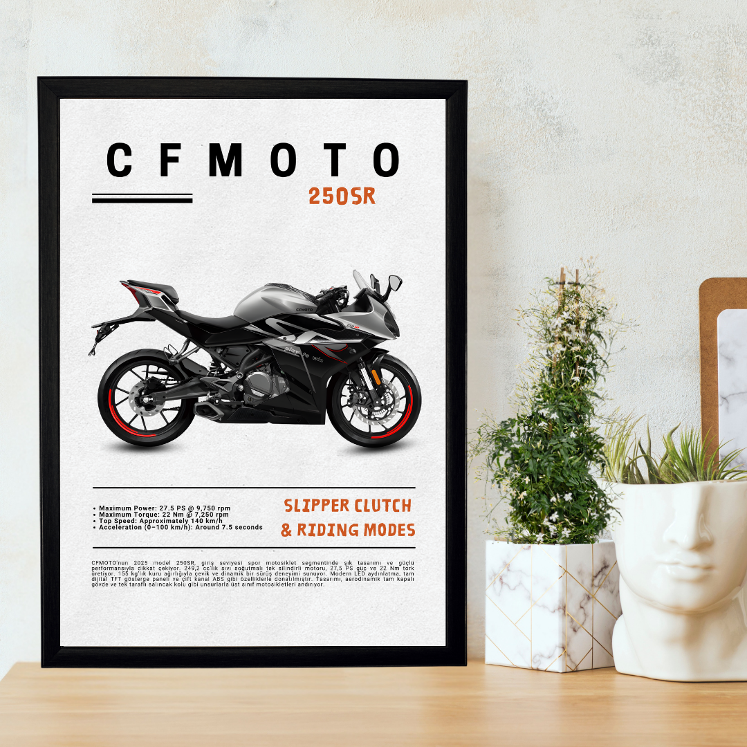 CFMOTO 250SR Tekli Ahşap Motosiklet Tablo