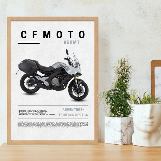 CFMOTO 650MT Tekli Ahşap Motosiklet Tablo