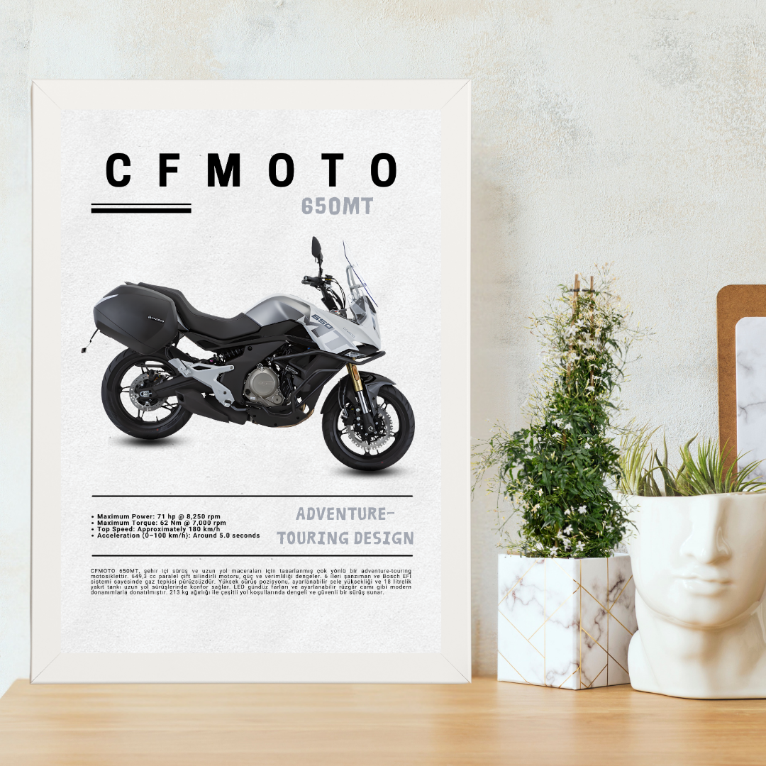 CFMOTO 650MT Tekli Ahşap Motosiklet Tablo