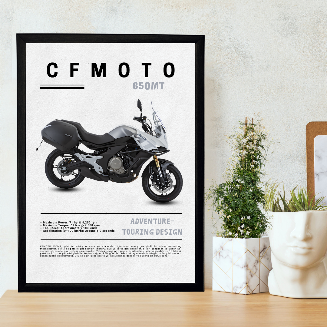 CFMOTO 650MT Tekli Ahşap Motosiklet Tablo