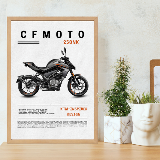 CFMOTO 250NK Tekli Ahşap Motosiklet Tablo