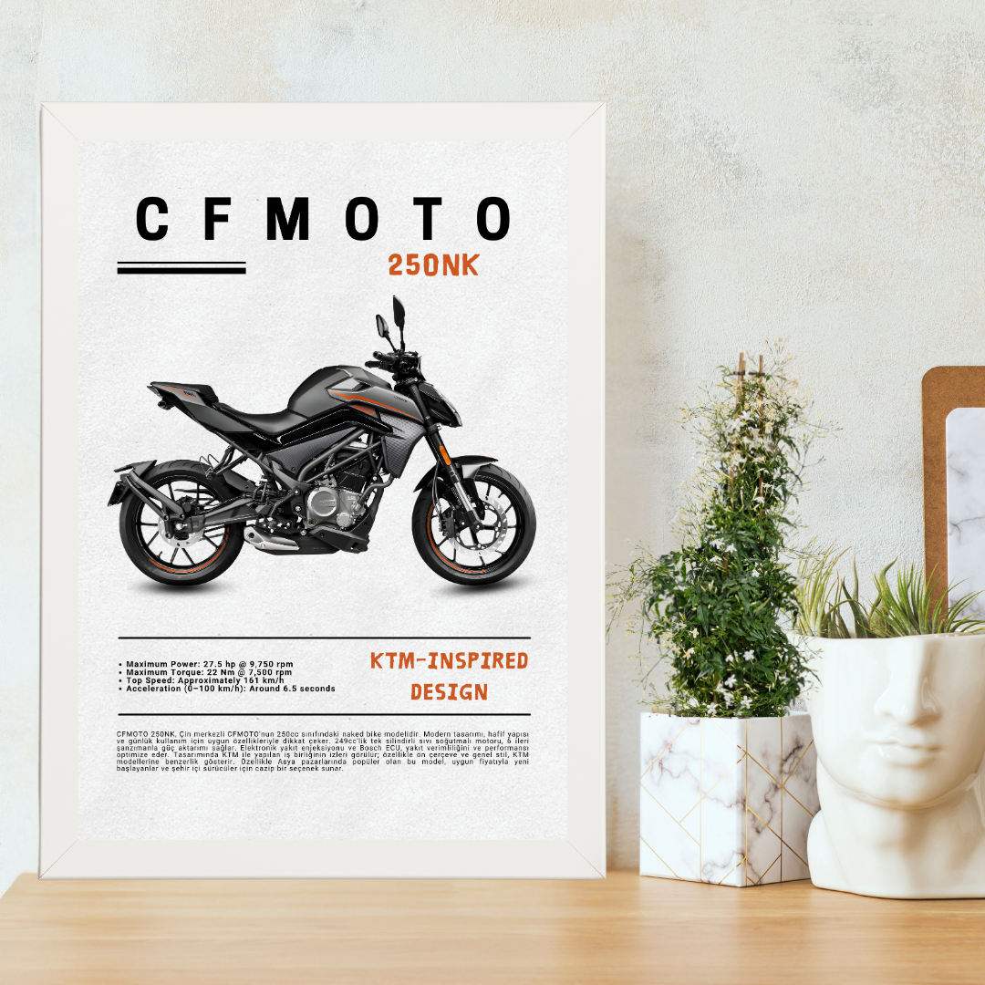 CFMOTO 250NK Tekli Ahşap Motosiklet Tablo