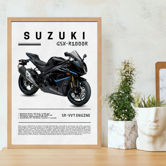 SUZUKI Gsx-R1000R Tekli Ahşap Motosiklet Tablo
