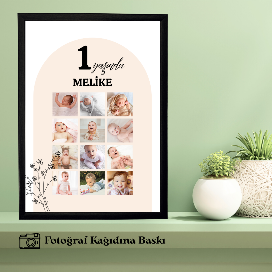 Bebeklerin 1. Yaşına Özel Tekli Anı Tablosu 1 (fotoğraflı)