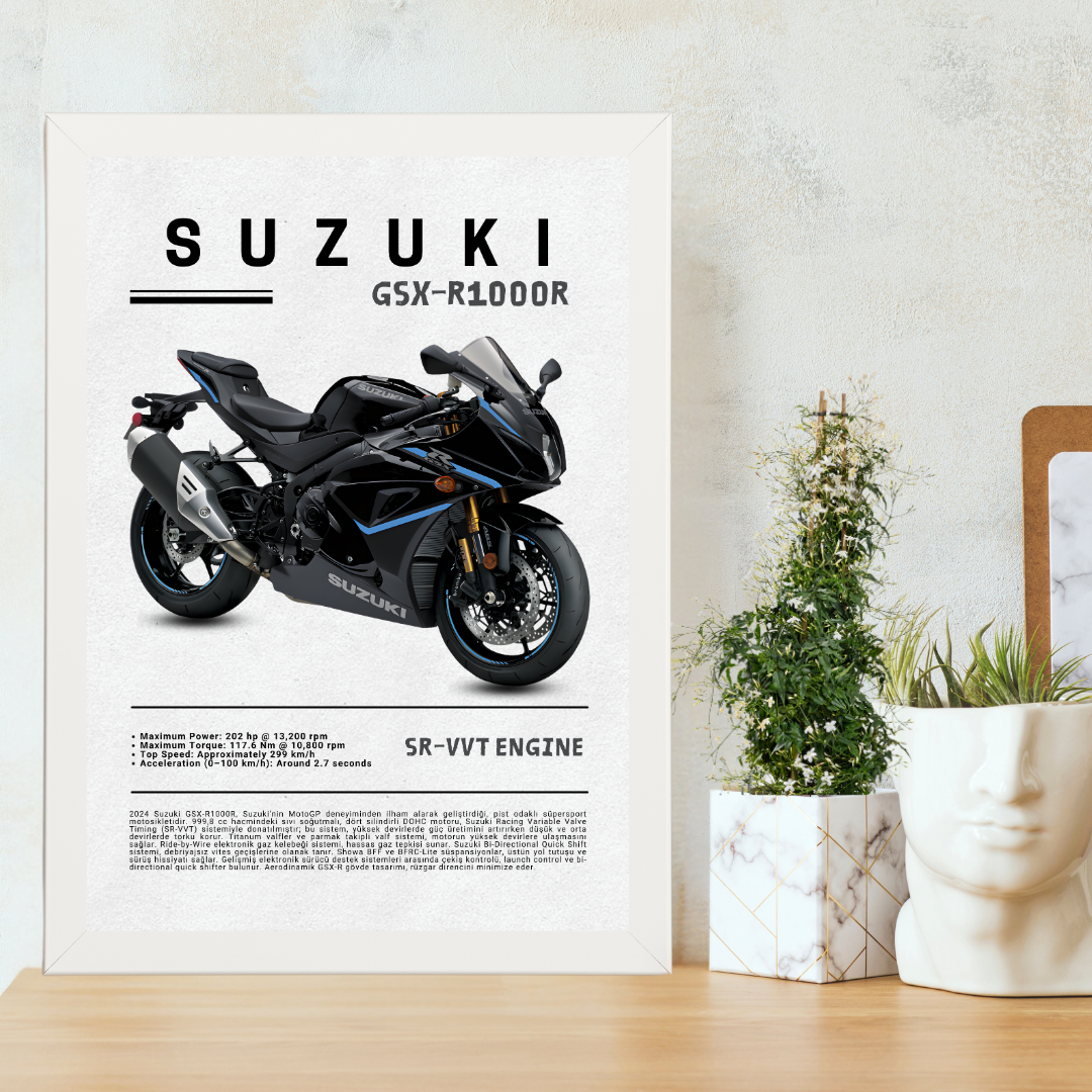 SUZUKI Gsx-R1000R Tekli Ahşap Motosiklet Tablo