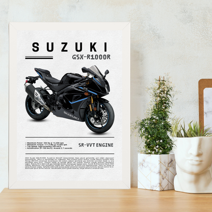SUZUKI Gsx-R1000R Tekli Ahşap Motosiklet Tablo